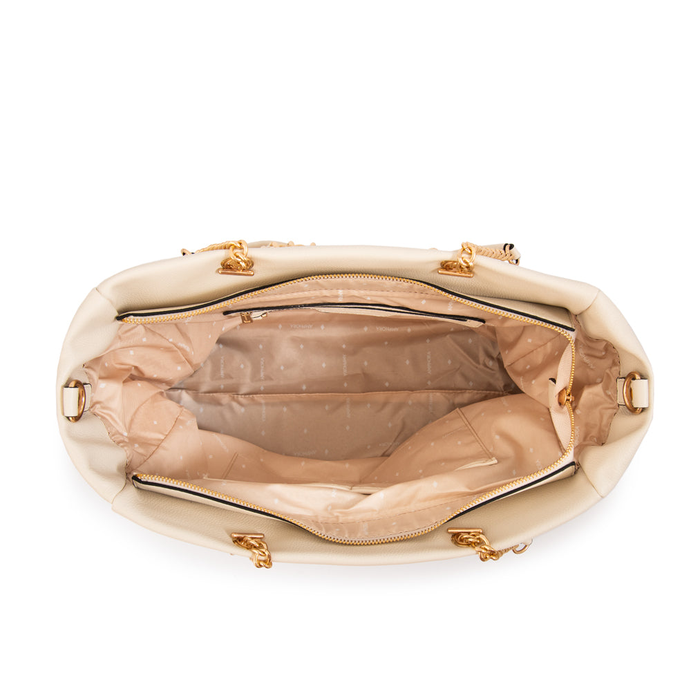 Cartera Dos Asas Demi Blanco Crudo