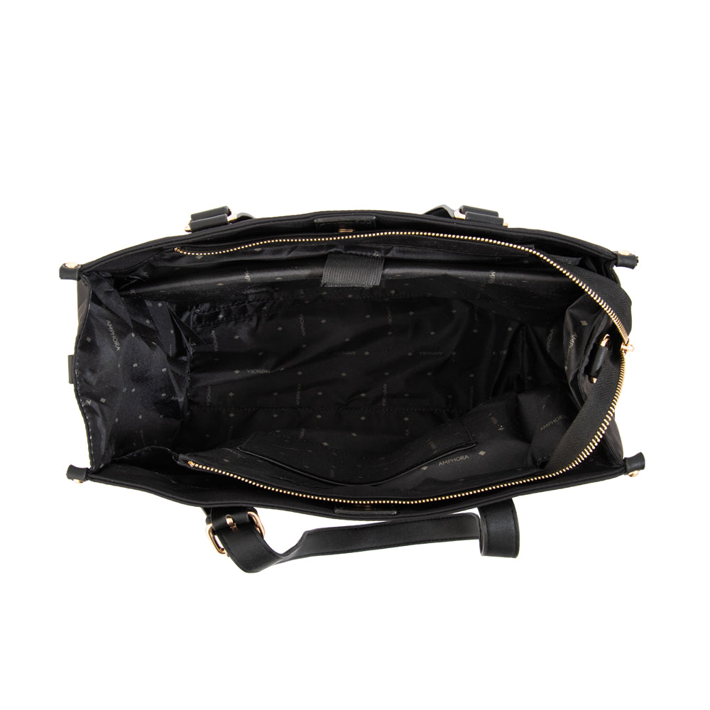 Cartera Dos Asas Porta Laptop 14" Fiorela Negro