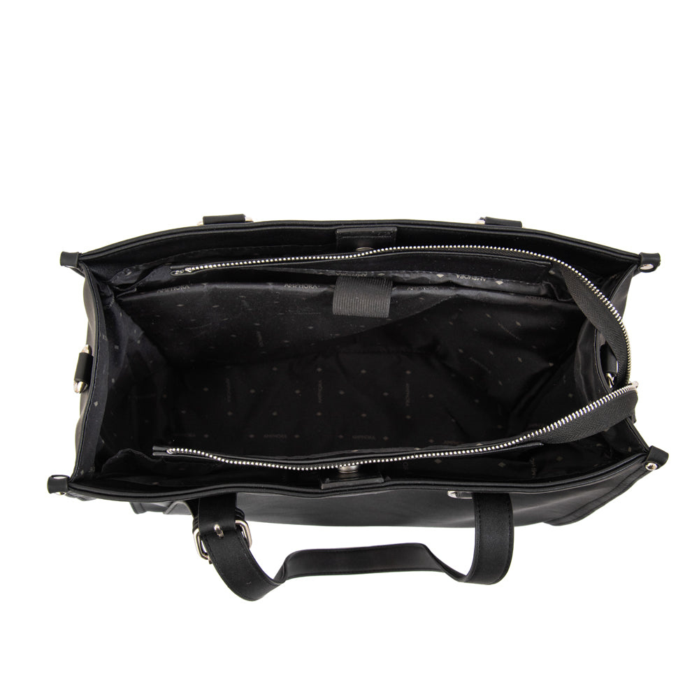 Cartera Dos Asas Porta Laptop Fiorela Negro Especial