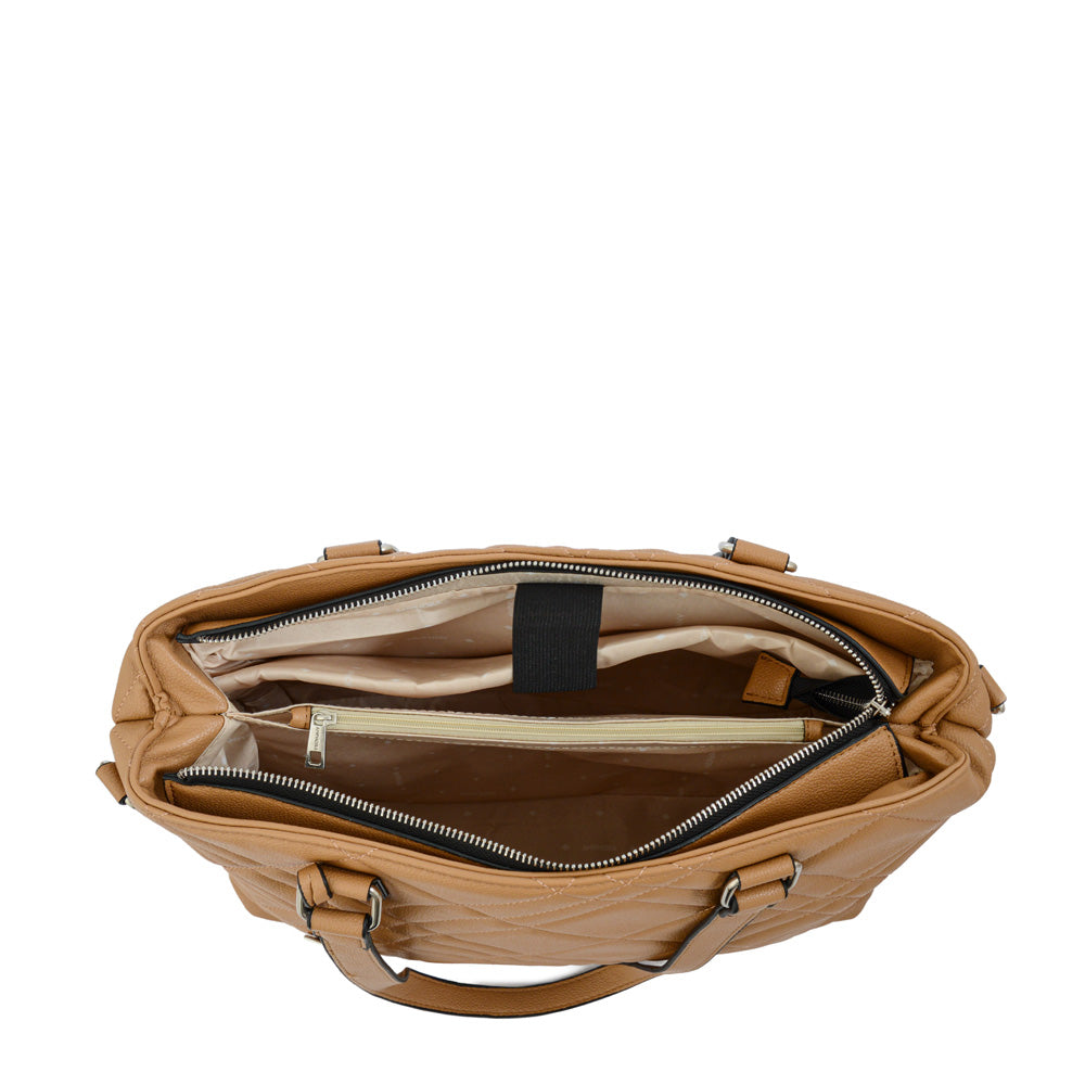 Cartera Dos Asas Porta Laptop Anisa Camel