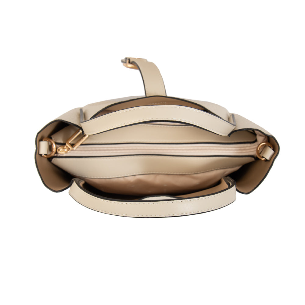 Cartera Dos Asas Pequeña Damaris Blanco Crudo