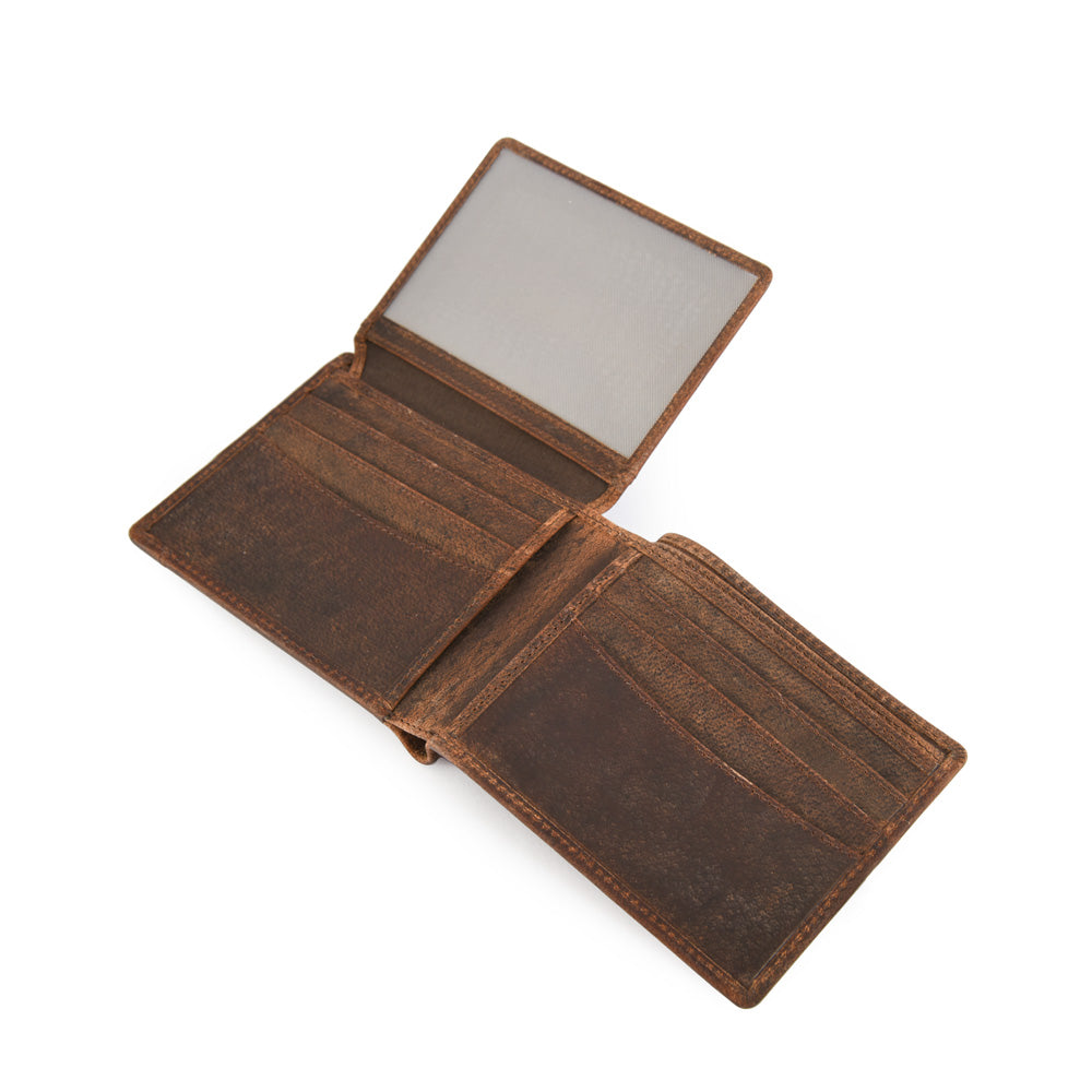 Billetera C/Aleta Galo Café Oscuro