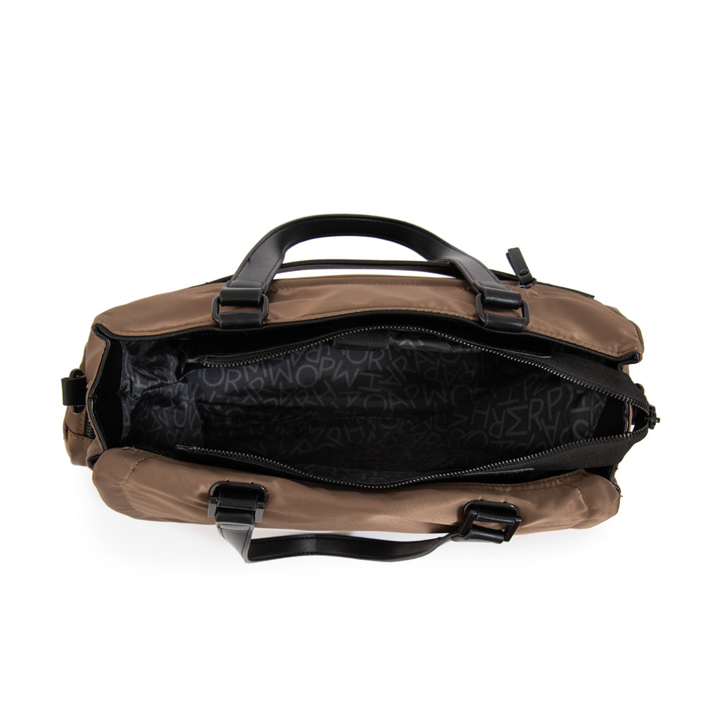 Cartera Dos Asas Porta Laptop Bogart Taupe