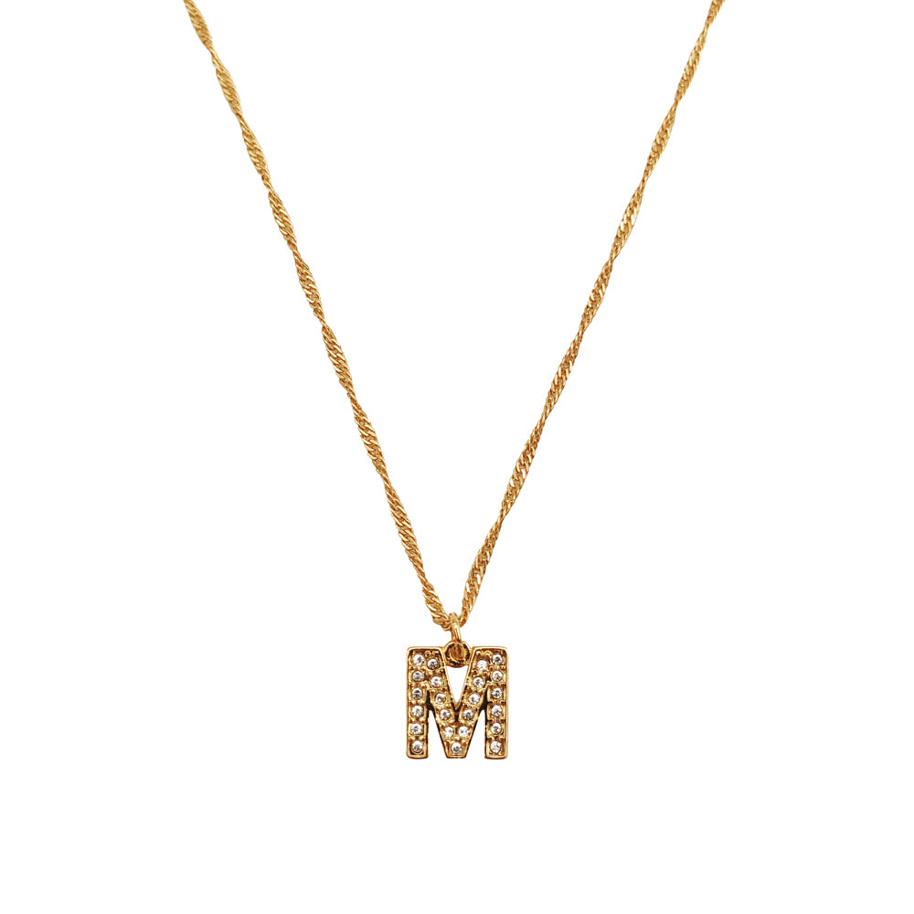 Collar Letra M Dorado