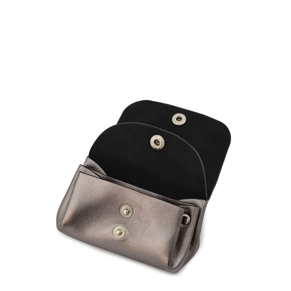 Billetera Tarjetero Sena Plateado Oscuro