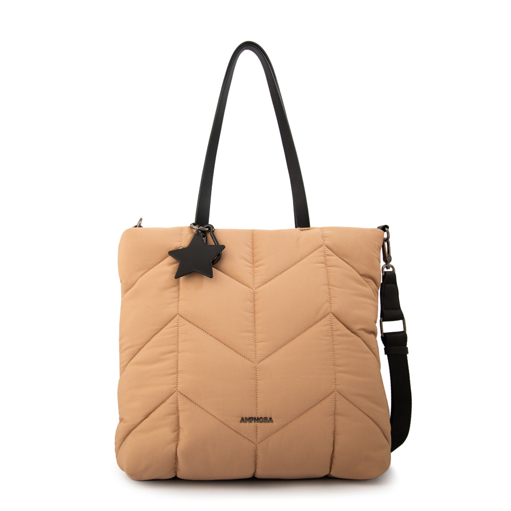 Cartera Dos Asas Novak Beige Oscuro