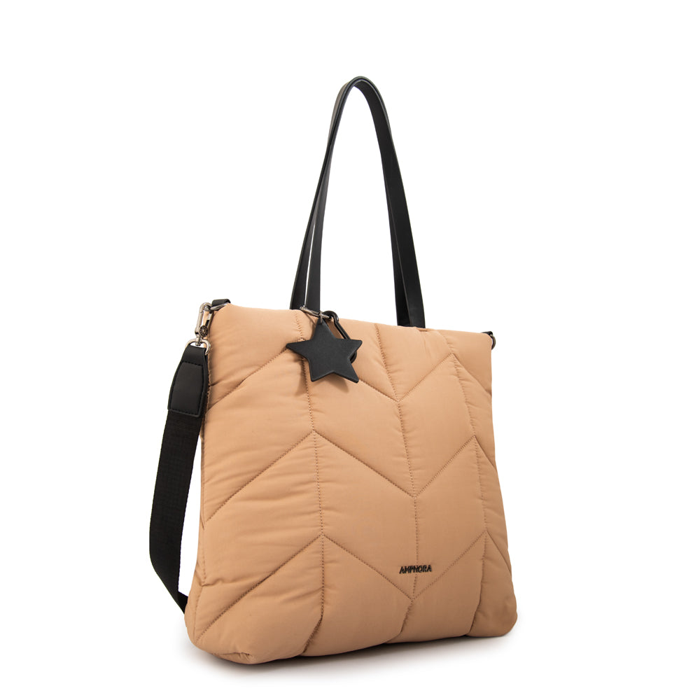 Cartera Dos Asas Novak Beige Oscuro