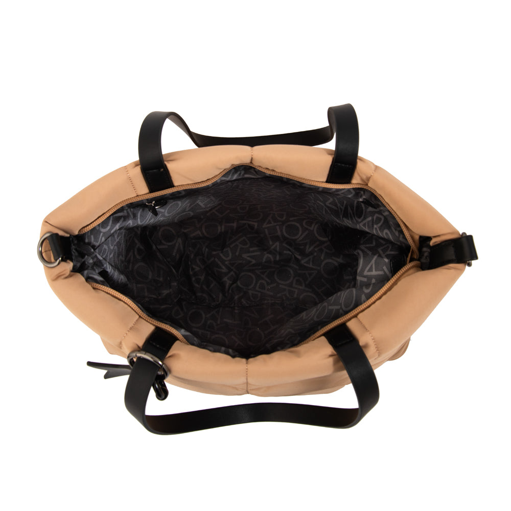 Cartera Dos Asas Novak Beige Oscuro