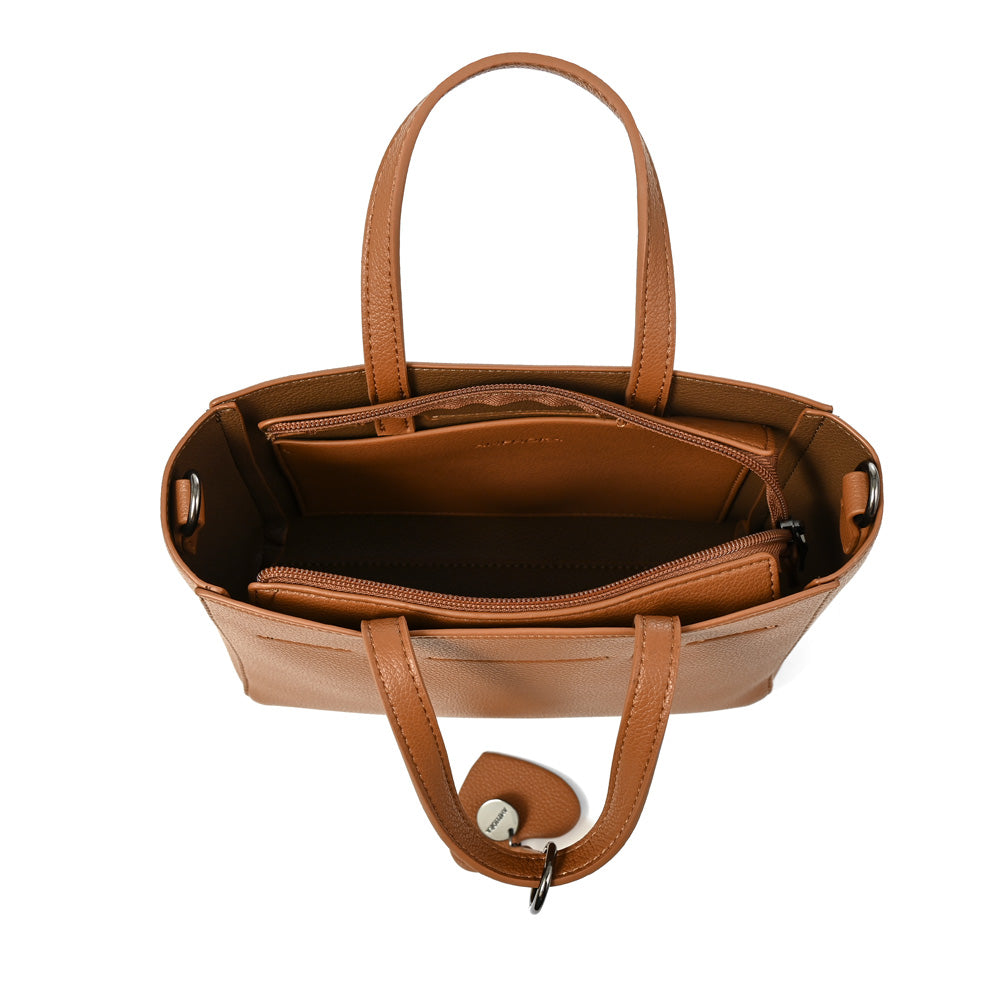 Cartera Dos Asas Victoria Camel