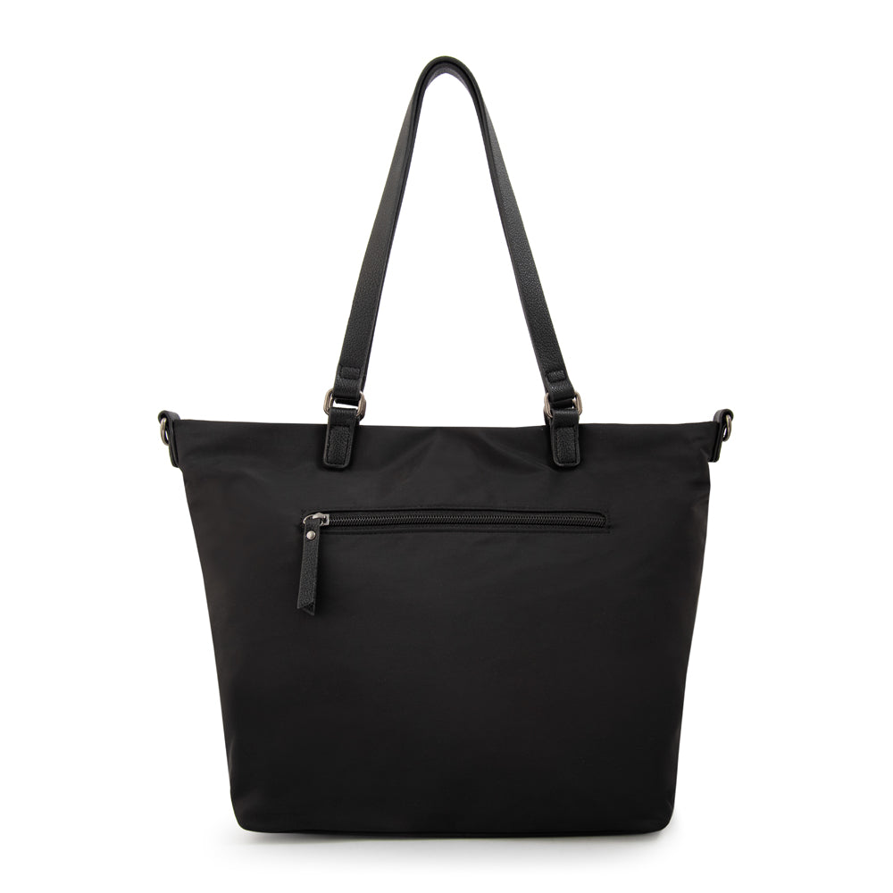 Cartera Dos Asas Carolina Nylon Negro