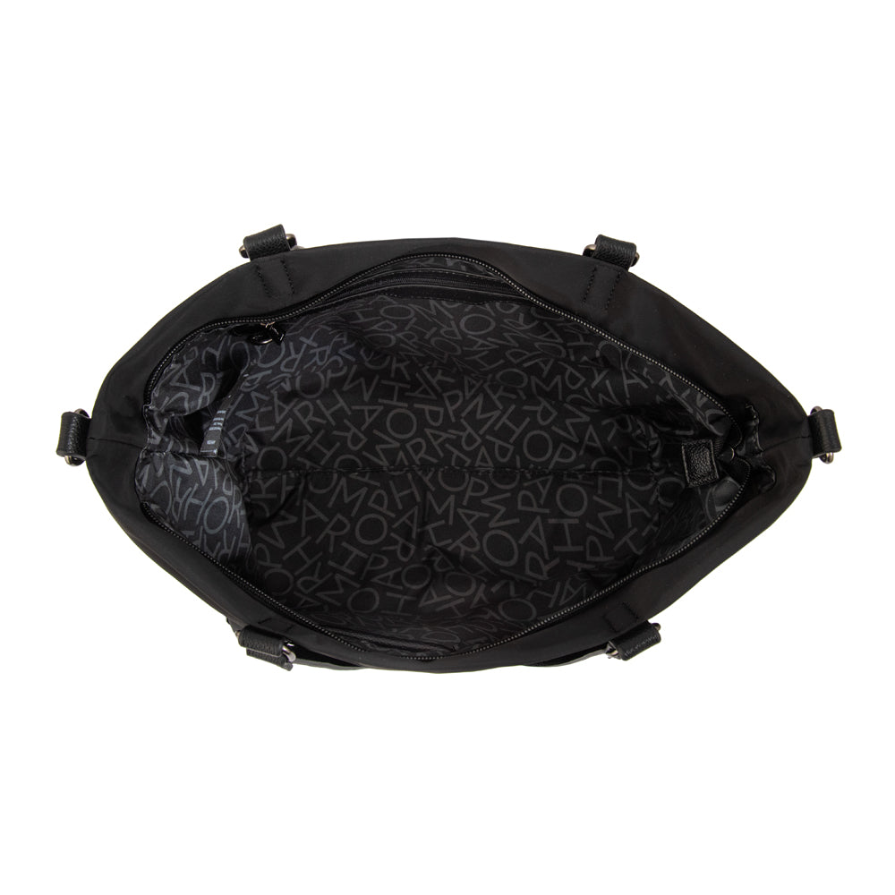 Cartera Dos Asas Carolina Nylon Negro