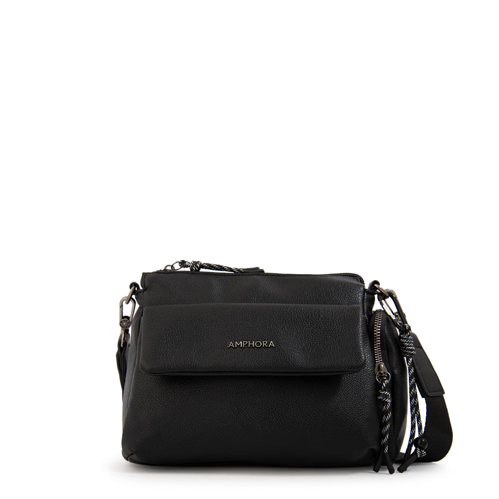 Crossbody Pequeña Julia Granulado Negro