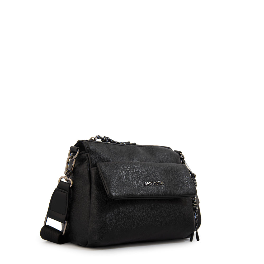 Crossbody Pequeña Julia Granulado Negro