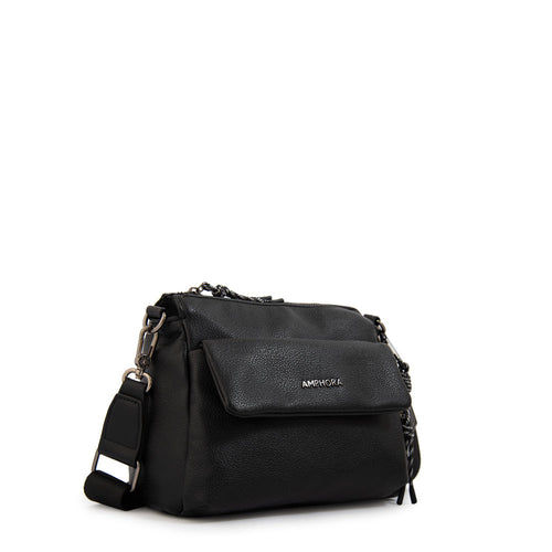 Crossbody Pequeña Julia Granulado Negro