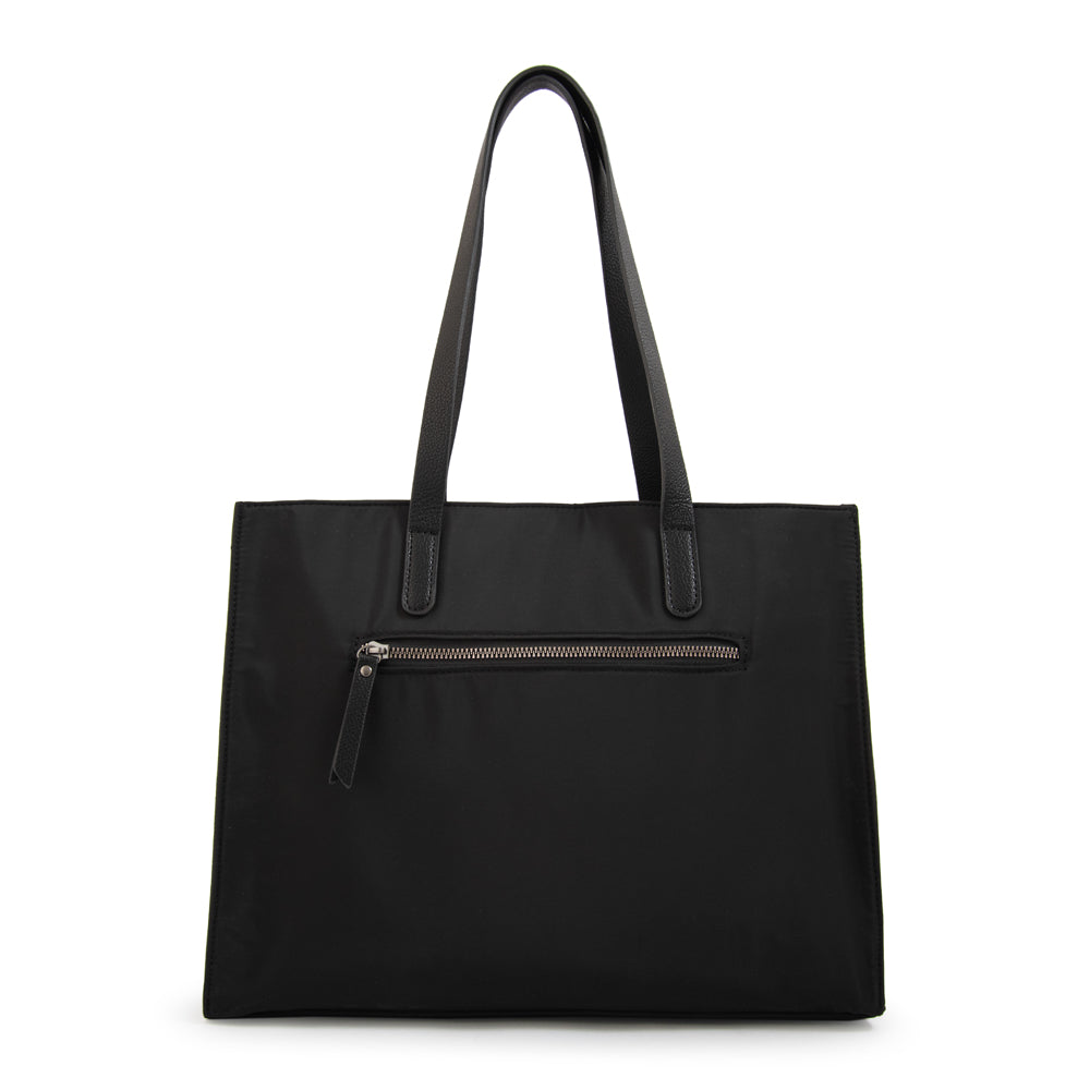Cartera Dos Asas Nora Nylon Negro