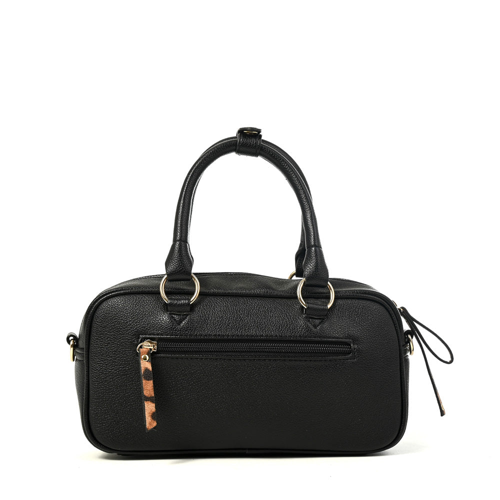 Cartera Dos Asas Carlota Granulado Negro
