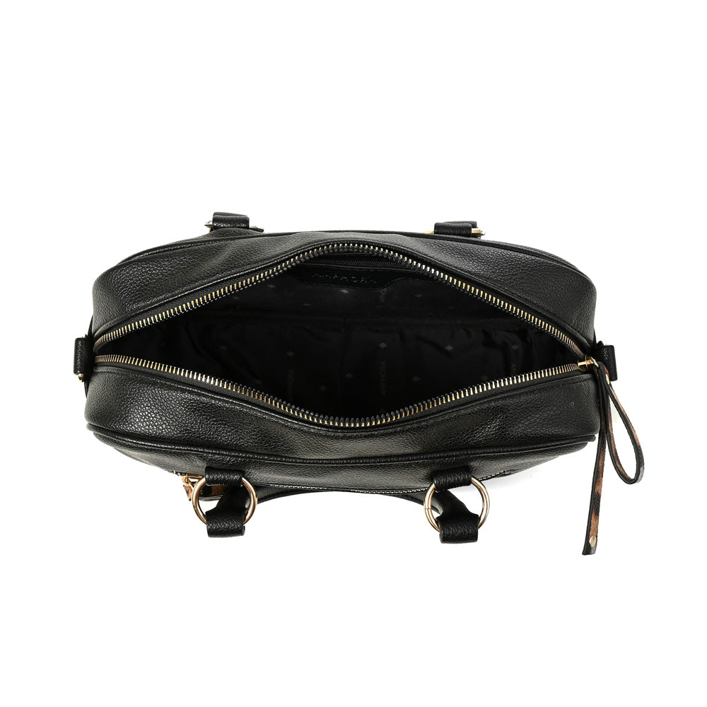 Cartera Dos Asas Carlota Granulado Negro