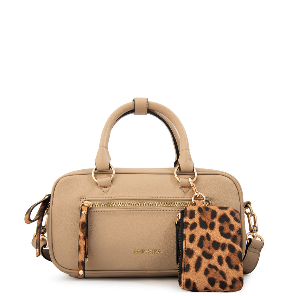 Cartera Dos Asas Carlota Beige Oscuro