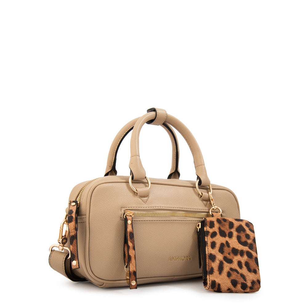 Cartera Dos Asas Carlota Beige Oscuro
