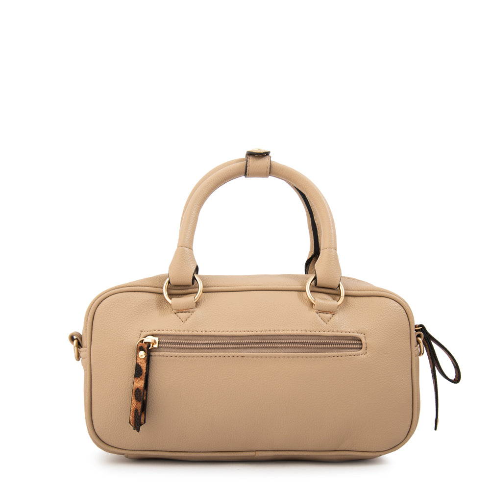 Cartera Dos Asas Carlota Beige Oscuro