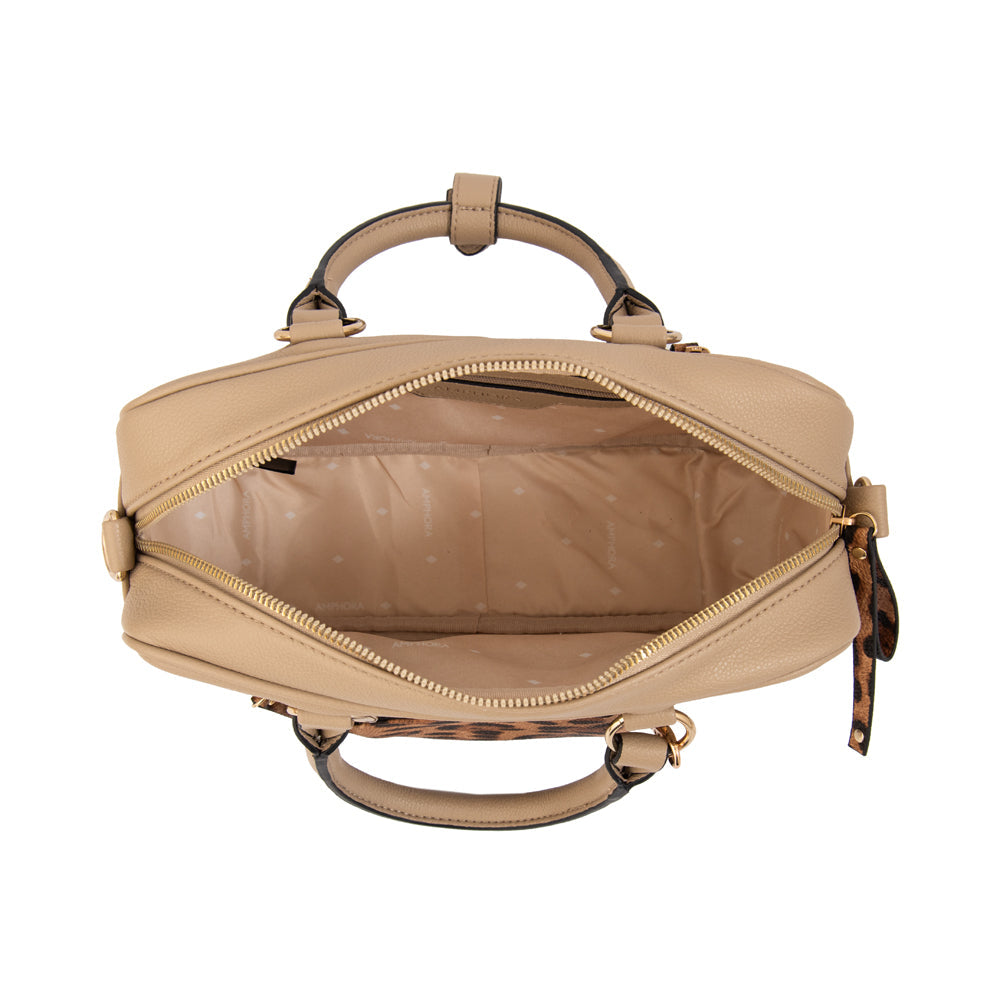 Cartera Dos Asas Carlota Beige Oscuro