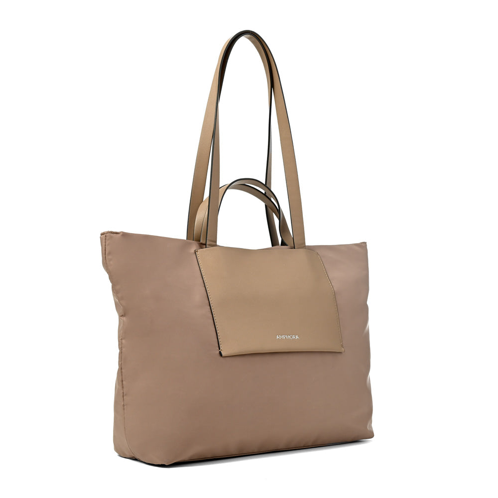 Cartera Dos Asas Nadia Beige Oscuro