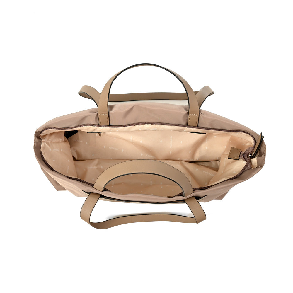 Cartera Dos Asas Nadia Beige Oscuro