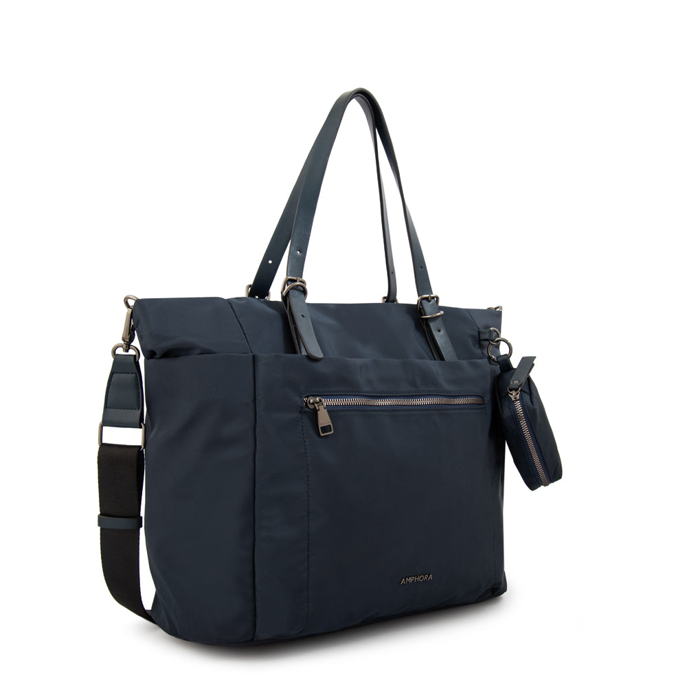 Cartera Dos Asas Porta Laptop Irina Azul