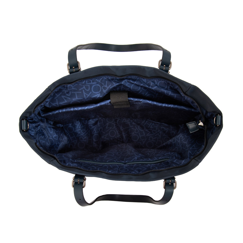 Cartera Dos Asas Porta Laptop Irina Azul