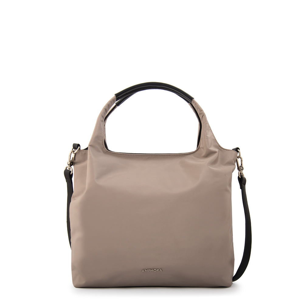 Cartera Dos Asas Milicent Nylon Taupe