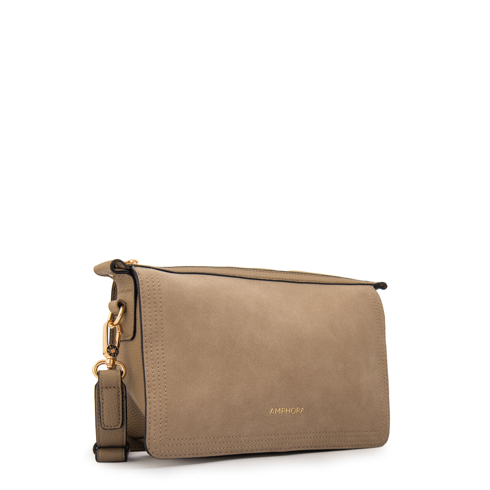 Crossbody Raily Gamuzado Taupe