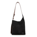 Cartera Oval Isna Gamuzado Negro