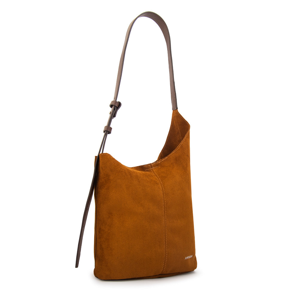 Cartera Oval Isna Gamuzado Café