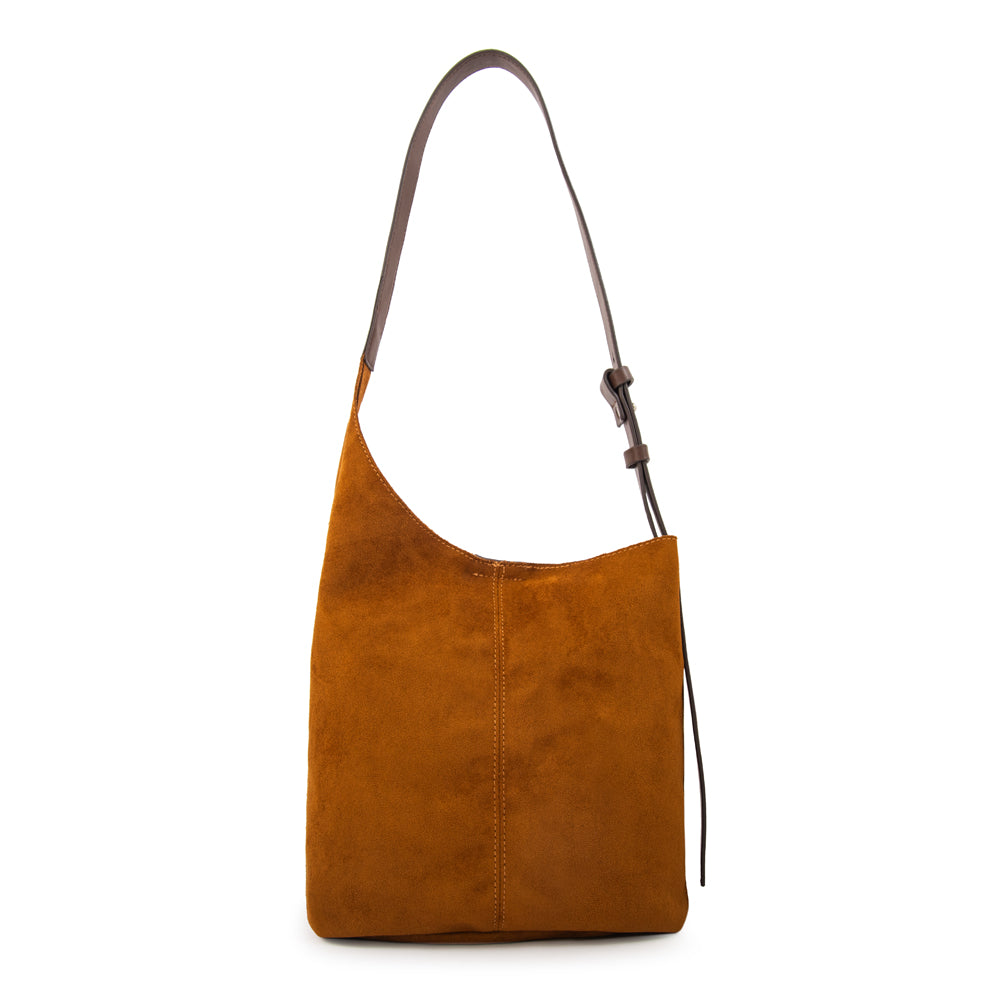 Cartera Oval Isna Gamuzado Café