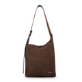 Cartera Oval Isna Gamuzado Café Oscuro