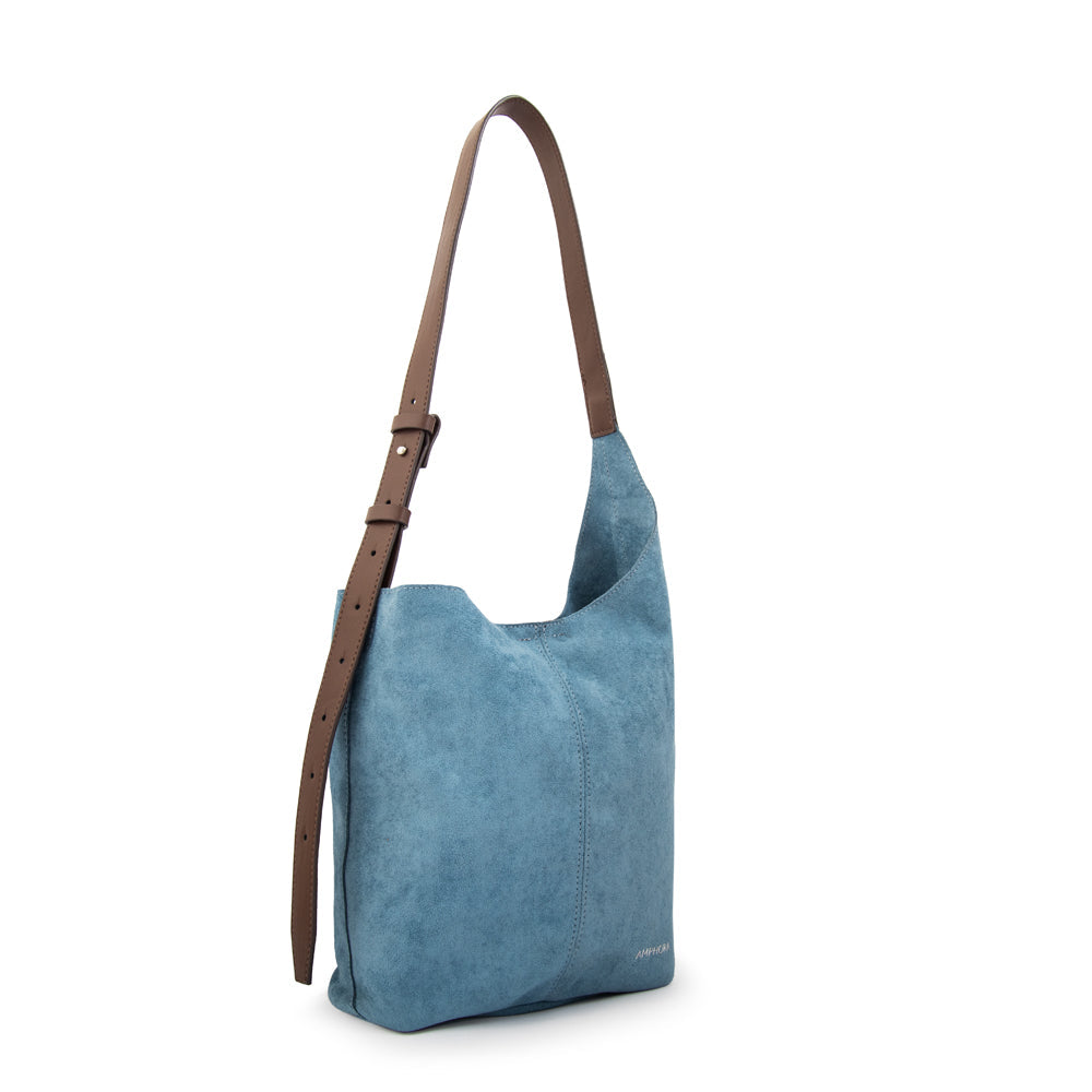 Cartera Oval Isna Gamuzado Denim