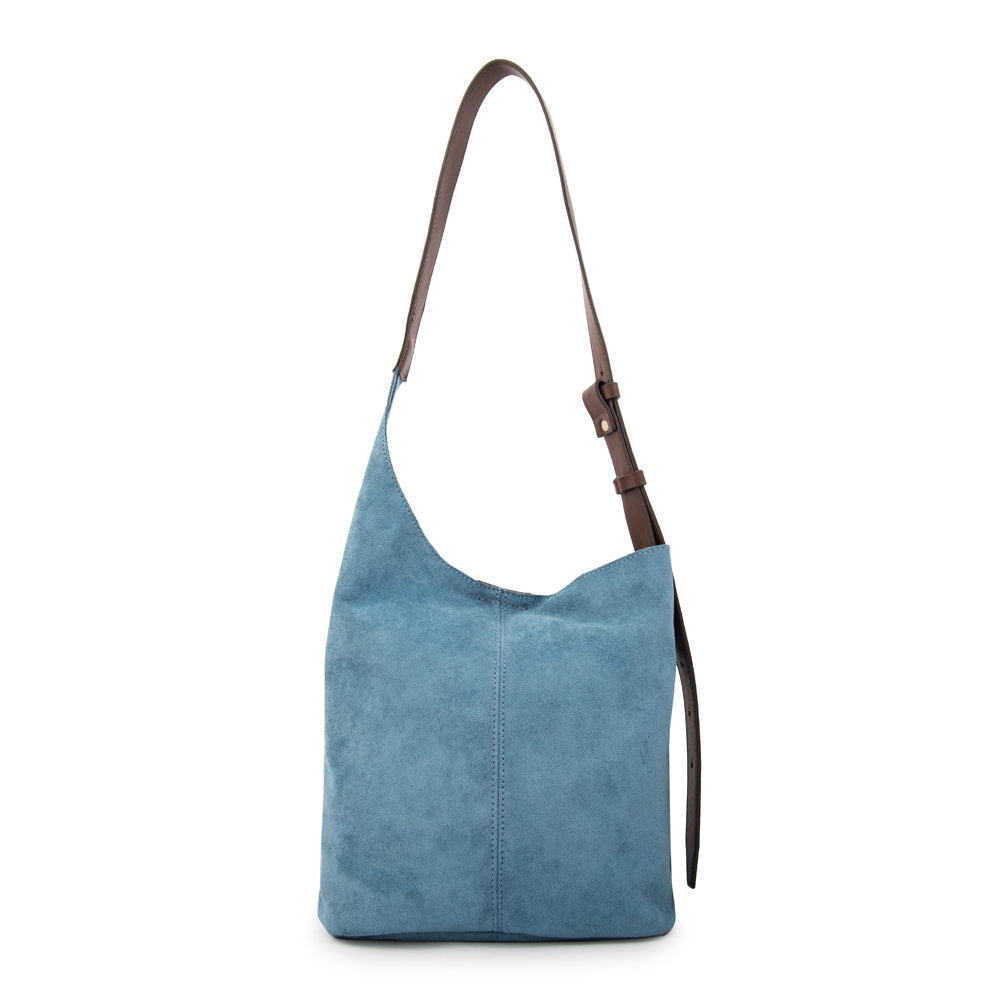 Cartera Oval Isna Gamuzado Denim
