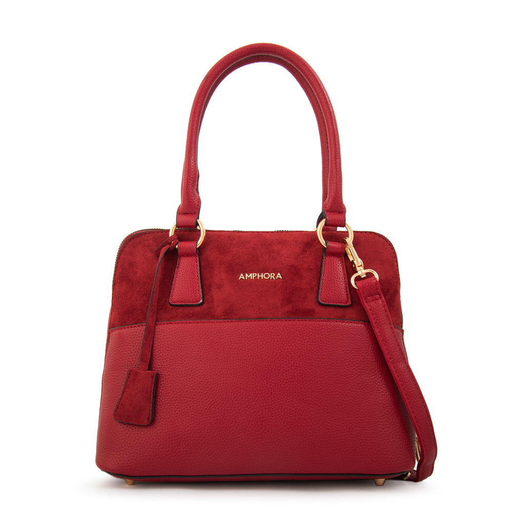 Cartera Dos Asas Maluisa Rojo Oscuro