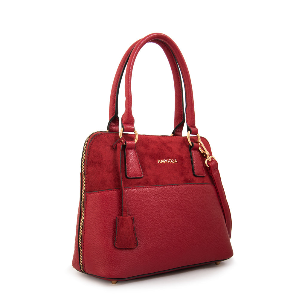 Cartera Dos Asas Maluisa Rojo Oscuro