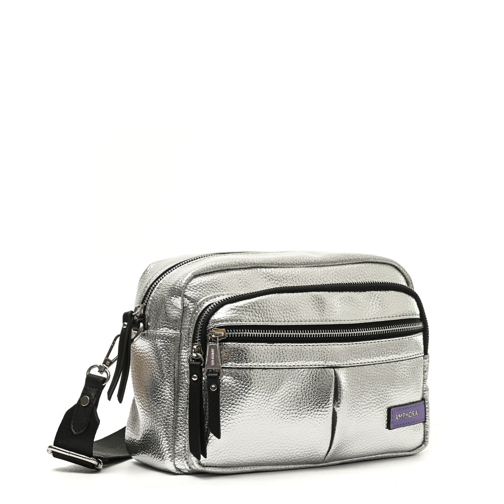 Crossbody Metallique Plateado