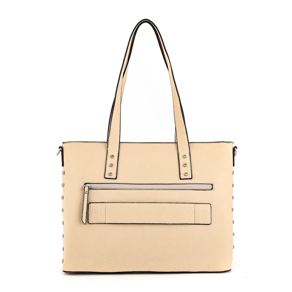 Cartera Dos Asas Porta Laptop 14" Meyer Blanco Crudo
