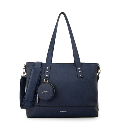 Cartera Dos Asas Porta Laptop 14" Meyer Azul Oscuro