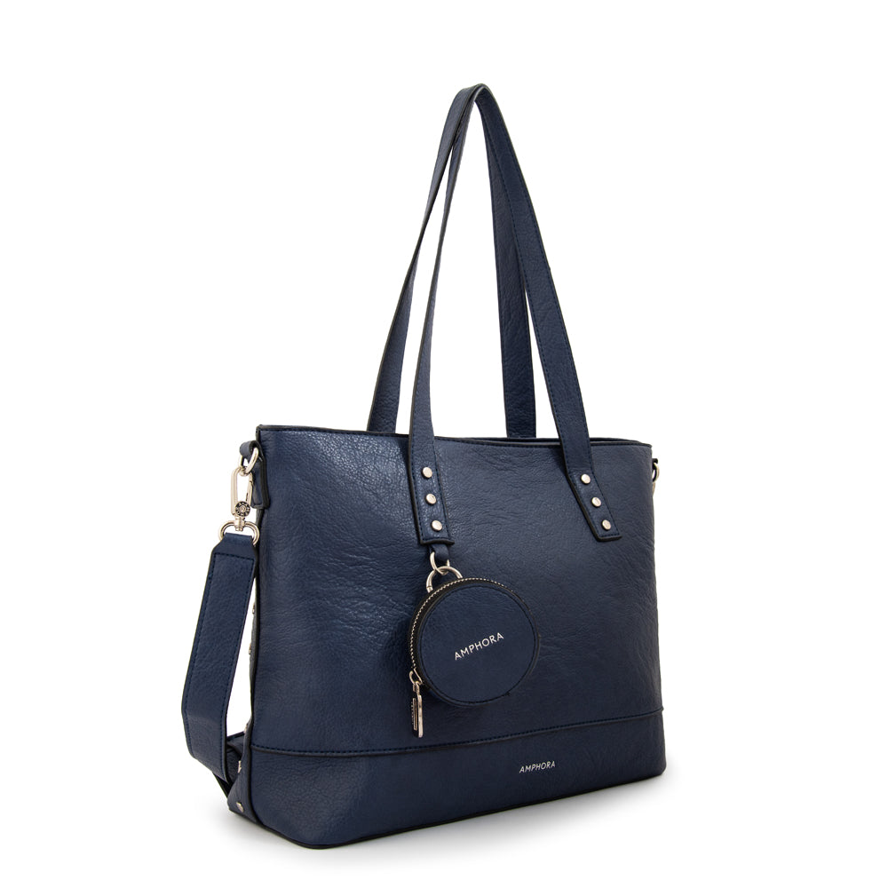 Cartera Dos Asas Porta Laptop Meyer Azul Oscuro