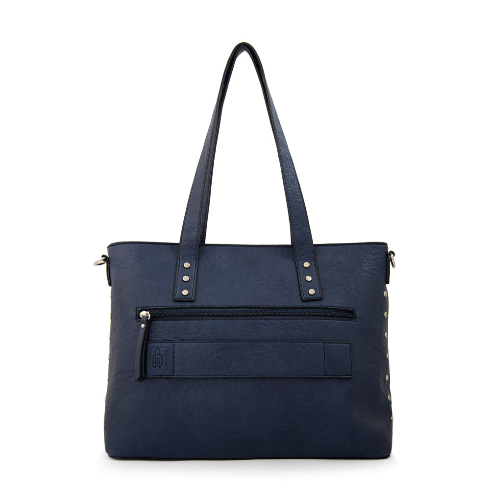 Cartera Dos Asas Porta Laptop Meyer Azul Oscuro