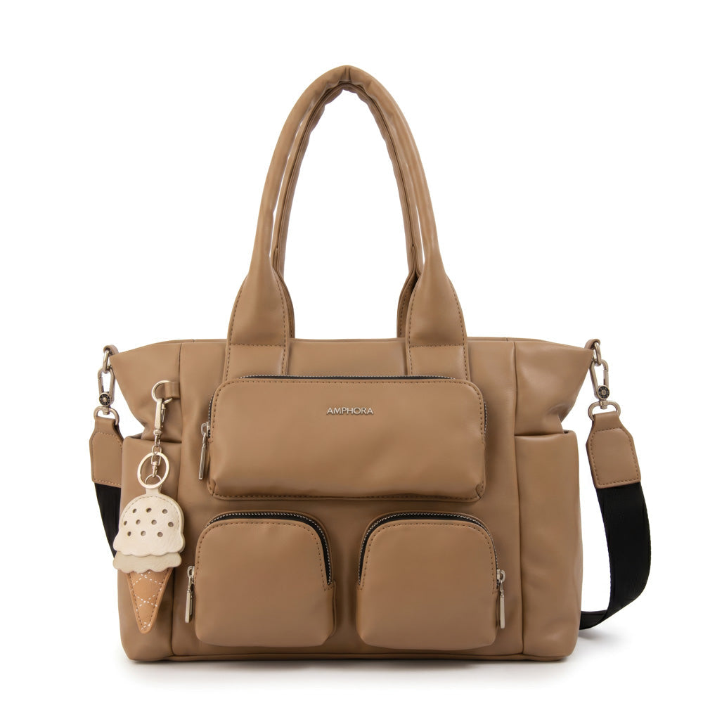 Cartera Dos Asas Gelatto Beige Oscuro