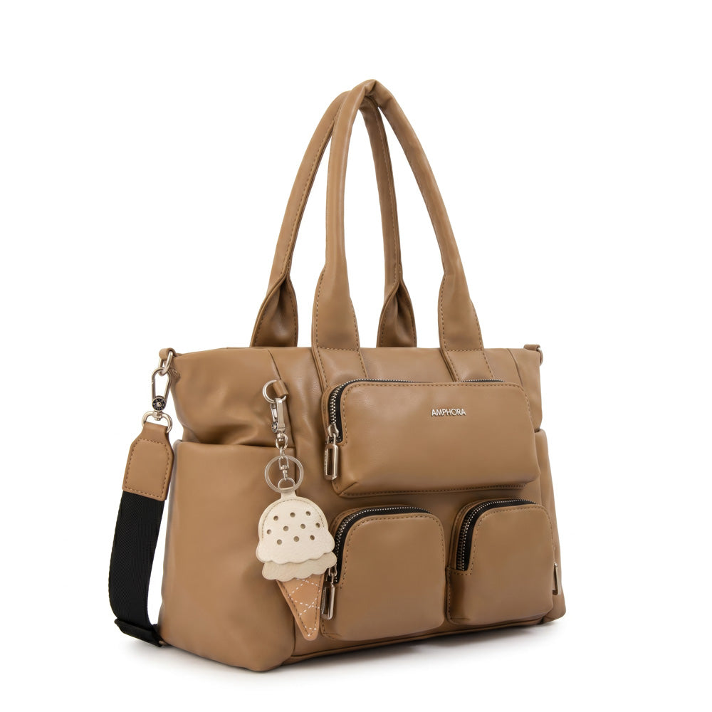 Cartera Dos Asas Gelatto Beige Oscuro
