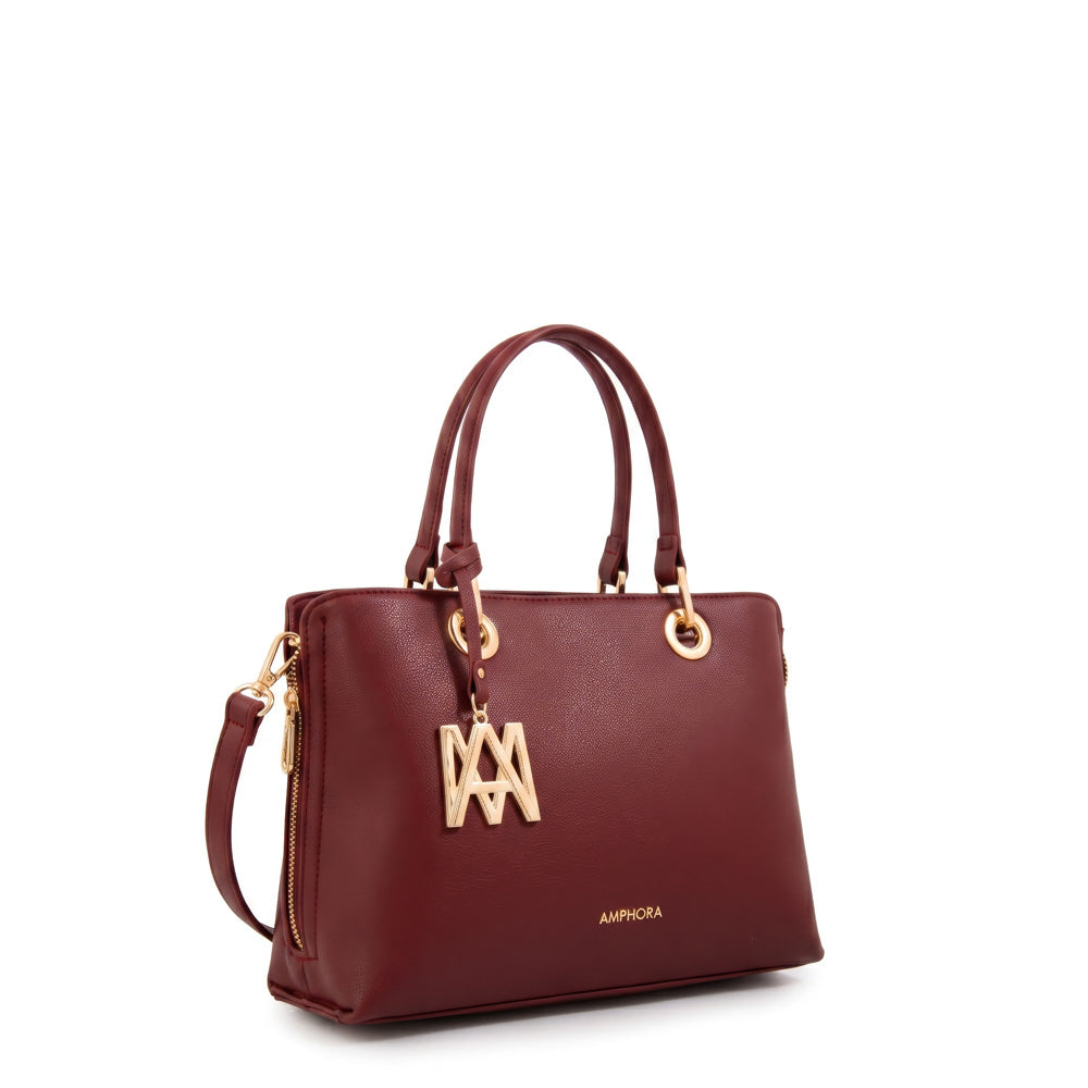 Cartera Dos Asas Laia Rojo Oscuro
