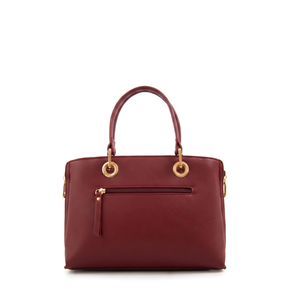Cartera Dos Asas Laia Rojo Oscuro
