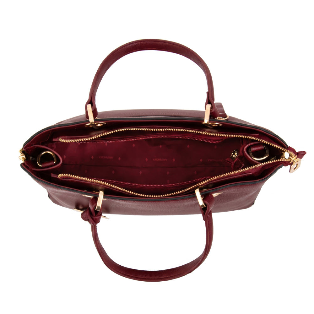 Cartera Dos Asas Laia Rojo Oscuro