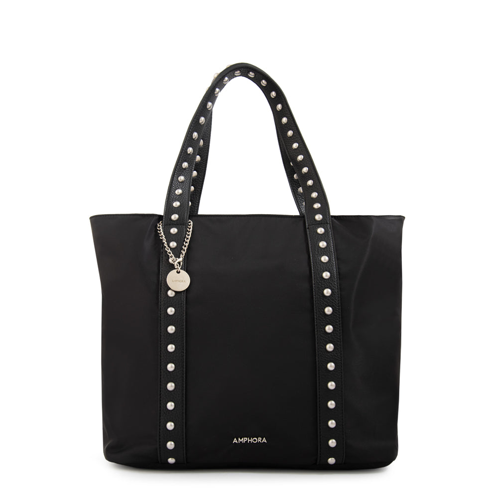 Cartera Dos Asas Angela Nylon Negro